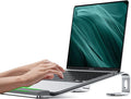JCZT Aluminum Laptop Stand, Notebook Stand with Wrist Rest, Ergonomic Detachable Laptop Mount, Computer Stand Compatible with 10-17'' All Laptops Such as MacBook Air Pro/HP/Dell/Lenovo, Silver