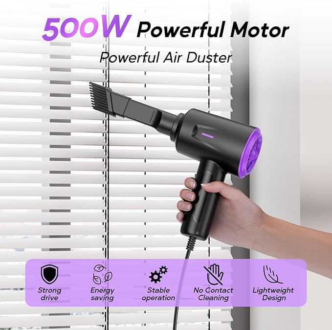 Goweto Electric Air Duster - Air Blower - Multi-Use Compressed Air Duster for Keyboard- Computer and PC - 5.74 oz Powerful Motor