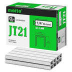 meite JT21 Staples, 1/4 Inch Galvanized Fine Wire Staples for Staple Gun - 7/16" Crown JT21 Staple Refill, Ideal for Upholstery, Crafts, Furniture (5 Boxes)
