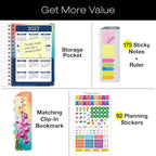 HARDCOVER 2026 Planner, 5.5"x8": 14 Months (November 2025 - December 2026), Daily Weekly Monthly Planner, Yearly Agenda, Bookmark, Pocket Folder and Sticky Note Set (Orchid)