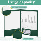 Harloon 40 Pcs Tax Return Folders 12 x 9 Inches 2 Pocket Folders Bulk Gold Foil Stamped Heavyweight Folder, Holds 8 x 11 Inches Letter Size Paper(Green,Cardboard)