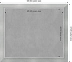 Amanti Art Silver Framed Magnetic Board 47x55 Oversize Vision Board for use with Magnets, 100% Metal Sheet to Display Items as Office Decor or for Home Organization in mudroom, Kitchen or Kids Room