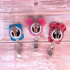 3 PC Nurse Badge Reel Cute Funny Pink Name Tag ID Clip Retractable Holder for Nurses Medical Assistant Accessories Pharmacy Nursing Student RN CNA ER Hospital Work Bulk Gifts Essentials