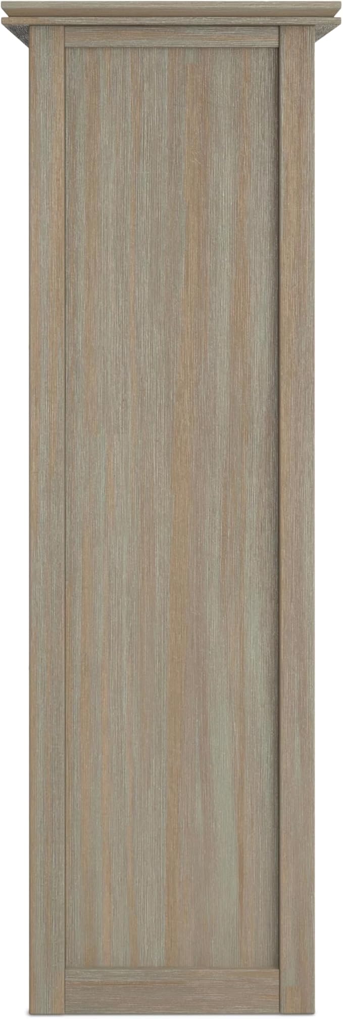 SIMPLIHOME Artisan Bookcase - 43 inch Tall 9-Cube Solid Wood Cube Organizer in Distressed Grey, Transitional Storage Bookcase for Living Room, Study Room or Office with Fixed Shelves and Tapered Legs