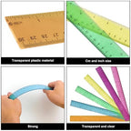 180 Pack 12-Inch Plastic Rulers Bulk, Plastic Ruler, Colored Transparent Ruler with Dual-Scale Measurement, Easy to Store, for Home, or Office and, Practical Use by KUKLIPJIM