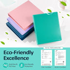 BinderX Extra Durable 3 Ring Binder, Round Rings 1 Inch Binder, Fits 175 Sheets of 8.5x11 Paper, Customizable View Cover with Inside Pockets, Cute 1" Binders, 1 Inch Binders 3 Ring, Aqua Blue