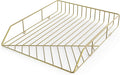 U Brands Metal Paper Tray, Letter Size, Desktop Accessory, Vena Collection, Gold, 3233U03-12