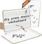 10 Pack Double Sided Music Staff Whiteboard -9''x12'' Keyboard Whiteboard Portable Durable Mini Dry Erase Board for Students Teachers Music Classroom Supplies Music Teacher Gifts