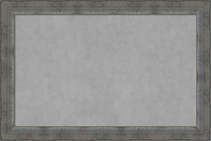 Amanti Art Silver Framed Magnetic Board 24x36 Large Vision Board for use with Magnets, 100% Metal Sheet to Display Items as Office Decor or for Home Organization in mudroom, Kitchen or Kids Room