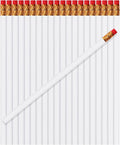 TecUnite 120 Pcs #2 HB Pencils with Eraser No 2 Unsharpened Wooden Hexagonal Pencils for Adults Gifts for School Exam art Learning Office Sketching(White)