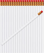 TecUnite 120 Pcs #2 HB Pencils with Eraser No 2 Unsharpened Wooden Hexagonal Pencils for Adults Gifts for School Exam art Learning Office Sketching(White)