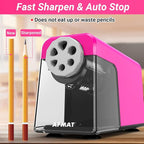 AFMAT Heavy Duty Electric Pencil Sharpener, 6 Holes, Auto Stop Pencil Sharpeners Plug in, Classroom Pencil Sharpener for 6-11mm Pencils, Super Fast, Save Pencils, Teacher Must Have, PSX1