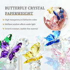 PATIKIL Butterfly Crystal Paperweight, 75mm / 3 Inch Crystal Paperweight Paper Weight for Home Office Desktop Table Decor Wedding Party Jewelry Ornaments, White