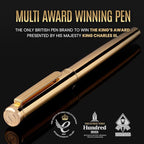 Scriveiner Luxury Fountain Pen - Stunning Luxury Pen, Real Gold Finish, Schmidt Gilded Nib (Fine), Converter, Best Pen Gift Set for Men & Women, Professional, Executive, Office, Nice Pens