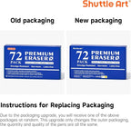 Erasers, Shuttle Art 72 Pack Premium Erasers Bulk, White Eraser Classroom Set for Kids Teachers as School and Office Supplies