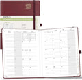 POPRUN Monthly Planner 2026-2027, Large-8'' x 10'', 18-Month Calendar Book (Jan.26 - Jun.27), Calendar Planner with Monthly Tabs, Storage Pocket, Hardcover, 100 GSM Paper - Burgundy