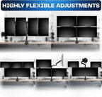 VIVO Pneumatic Arm Quad Ultrawide Monitor Extra Tall Desk Mount for Up to 49 inch Screens Individual Arm Capacity, Max 38 inch Screens for 4 Ultra Wides Up to 44 lbs, Black, STAND-V400D