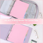 SKYDUE 8 Tab Durable Plastic Dividers,2Sets, Big Tab Dividers for 3 Ring Binder, Write&Erase 3 Ring Binder Dividers with Tabs, with Sticker Labels, Long-Lasting Plastic Pastels Binder Dividers