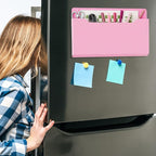 Feifeiya Magnetic Pocket File Holder Large File Folder Organizer Paper Mail Letters Holder Wall Hanging Office Supplies for Refrigerator Whiteboard Cabinets(13.8 x 8.3 Inch,Horizontal,Pink)