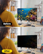 F FORITO 21.5 Inch 16:9 360°Privacy Screen Protector for Computer Monitor, Removable Eye Protection Anti Blue Light Anti Glare Computer Screen Privacy Shield for 21.5" Widescreen Monitors