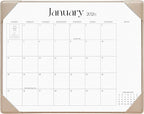 Cabbrix Desk Calendar 2026 with Desktop Mat, Simplified Medium Desk Pad Calendar 15" x 12" January 2026 to June 2027, Desk Blotter Calendar for Home School and Office (Apricot)