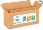 Medium Moving & Shipping Boxes 14x6x6 inches (10-Pack) - Extra Strength 200 lb vs Regular - Corrugated Boxes for Packaging - Durable Cardboard Box for Shipping - Packing Box by IDL Packaging