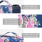 Vomgomfom Colored Pencil Case - 252 Slot Pencil Holder with Zipper Closure, Twill Fabric Large Capacity Pencil Case for Watercolor Pens or Markers, Artist Organizer (Blue Rose)