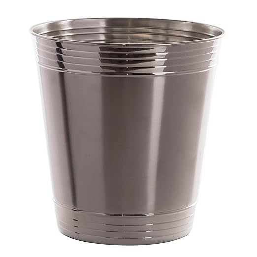 BINO Metal Waste Basket for Home, Office, Bathroom, Dorm, Kitchen and More | Trash Can Bin for Bedroom | Desk Trash Can | Home Essentials