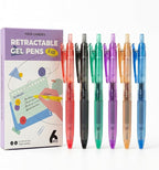 Four Candies 6Pack 0.5mm Black Ink Quick Dry Retractable Gel Pen Set, Cute Transparent Pastel Fine Point Note Taking Aesthetic lnk Pens, Comfort Grip Drawing Writing School Office Home