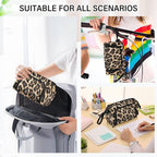 Bolaz Big Capacity Pencil Pen Case Pouch Bag School College Office Organizer for Teens Girls Adults Student-Brow-black Leopard Print