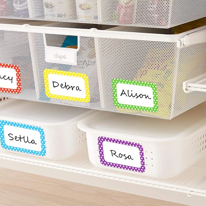 L LIKED 250 Stickers - 3.5" x 2.25"Colors Plain Name tag Labels with Perforated Line for School Office Home (Star - 250 Labels)