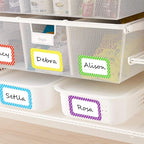 L LIKED 250 Stickers - 3.5" x 2.25"Colors Plain Name tag Labels with Perforated Line for School Office Home (Star - 250 Labels)