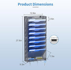 OUTWOLF 10 Tier Hanging Wall File Organizer Wall Mount Paper Document Folder Holder with Hooks for Home Office Organization