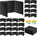 24 Pack Black Desk Dividers for Students, Privacy Shields Folder for Students, Durable & Waterproof Plastic Study Board, Classroom Teacher Supplies Test Divider, Includes 40pcs Extra Labels