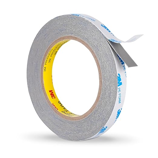Foam Double Sided Tape 0.5in×20Ft, Made of 3M Heavy Duty Mounting Tape PE Foam for LED Strip Lights, Home Decor, Signs, DIY – Weatherproof Adhesive for Plastic, Metal, Glass, Indoor & Outdoor Use