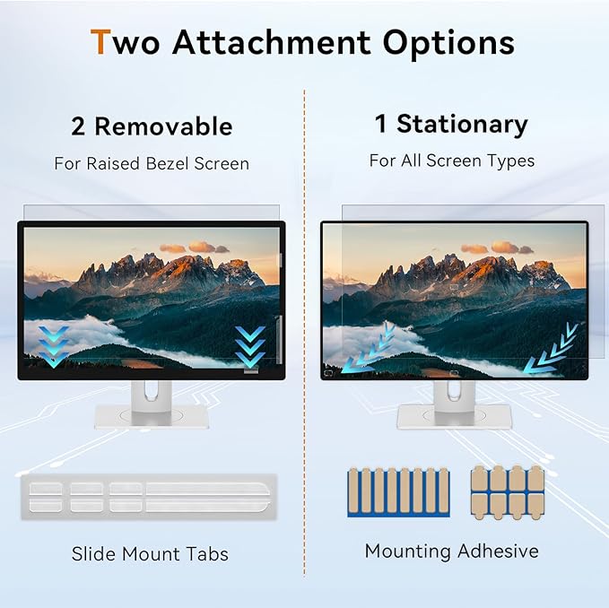 Mamol 34 Inch Curved Computer Privacy Screen Filter for 21:9 Aspect Ratio Widescreen Monitor - Anti Glare Blue Light Filter, Removable Computer Monitor Privacy Shield, Anti-Scratch Screen Protector