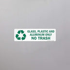 SmartSign Glass, Plastic and Aluminum Only No Trash Pack of 5 Recycle Labels | 3" x 10" Laminated Vinyl, Made in USA