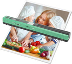 Marhynchus Portable Scanner Handheld Document Scanner with 300DPI 600DPI 900DPI Resolution Modes USB Connection for Business Home Office Use (Green)