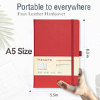 Heture Hardcover Notebooks, A5 Lined Journals Notebook for Writing 160 Pages, 8.2 x 5.5 inch, Classic Ruled Notebooks for College/Work/Travel (Red, 1 Pack)