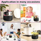 Gawsey Desk Organizers and Accessories Set with 360-Degree Rotating Pen Holder, Tape Dispenser, Stapler, Staple Remover, 1000 Staples, Tape, Clips Set, Ruler, Scissor, Pen