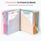 Sooez 8 Count Dividers with 2 Pockets, 8 Tabs Binder Dividers for 3 Ring Binders, Binder Dividers with tabs, Binder Divider with Pockets for US Letter Size, Insertable Big Tabs, Pastels, Set of 1