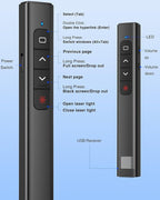 USB Type C Wireless Presentation Clicker with Volume Remote Control, Presenter Remote & PowerPoint Slide Advancer for Mac, Computer, Laptop, Keynote, Google Slide