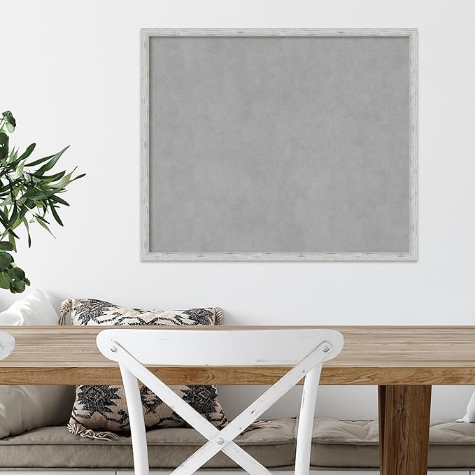 Amanti Art Silver Framed Magnetic Board 21x25 Medium Vision Board for use with Magnets, 100% Metal Sheet to Display Items as Office Decor or for Home Organization in mudroom, Kitchen or Kids Room