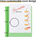Tashkummy 360° Pivotable Project Organizer Binder, 3 Ring Binder with Colored Tab Dividers with Pockets, Customizable Front Cover Multi Pocket Folder Binders for Home, School, Office- Red