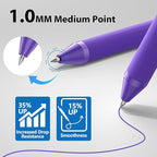 JIMMIDDA 52 Pcs Pens Bulk - 1.0MM Ballpoint Pens Purple Ink | Medium Point Smooth Writing, No Bleed Retractable Ball Point Pen for Office School (Purple - 52Pcs)