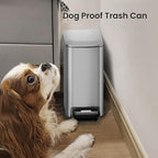 Cesun Small Bathroom Trash Can with Lid Soft Close, Step Pedal, 6 Liter / 1.6 Gallon Stainless Steel Mini Garbage Can for Office, Outdoor Trash Bin with Removable Inner Bucket (Silver)