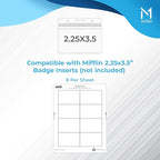 Mata1-USA Plastic Card Holder (Clear, 3.5x2.25 Inch, 10 Pack), Horizontal Badge Holder for ID Name Badge with Zipper