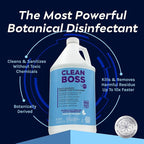 CleanBoss Botanical Disinfectant - Multi-Surface Cleaner - 128 oz - Kills 99.9% of Germs + Cold & Flu Viruses - Fresh Thyme Scent - No Rinse on Food Contact Surfaces - Pet Friendly