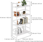 BHG Vintage Multifunctional Folding Bookshelf, No-Assembly Plant Stand Storage Rack Shelves for Home Office (All White, 4-Tier)