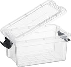 Superio Storage Bins with Lids- 2 Pack, 1.85 Qt Clear Boxes for Organizing, Stackable Plastic Containers- BPA Free, Non-Toxic, Odor Free, Organizer for Home, Office, Dorm
